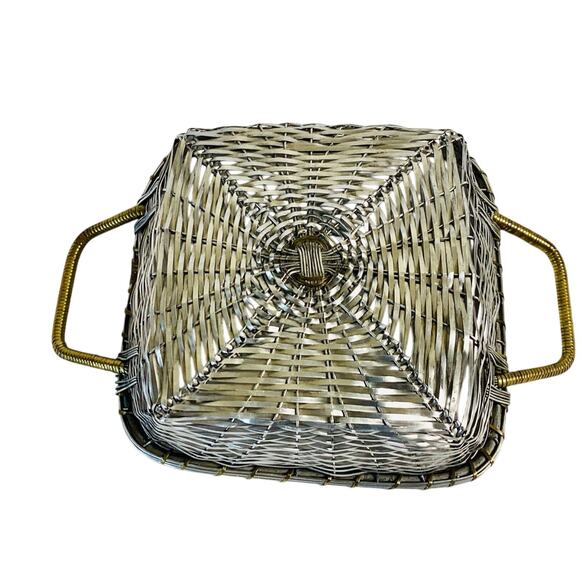 Woven Wire Metal Basket With Handles - Picture 4 of 7